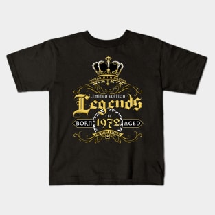 Vintage 50th Years Old Birthday Tee Legends Born In 1972 Kids T-Shirt